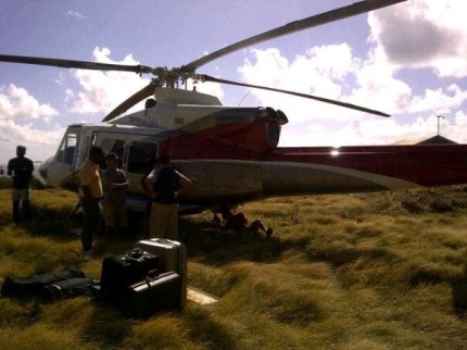 Bell 412 EP de la gobernación de Salta. Helicoper-emergency-landing-in-pm-02